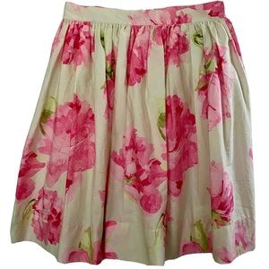 LIZ CLAIBORNE Vintage Pink Floral Skirt, A Frame Pleated Flare Size 6 (NWOT)